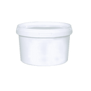 Plastic Pot with Lid (1ltr Round White)