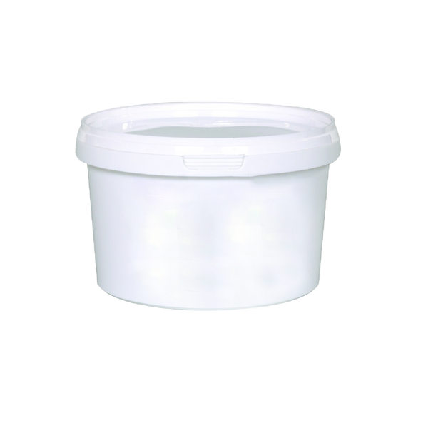 Plastic Pot c/w Lid 1ltr Round White