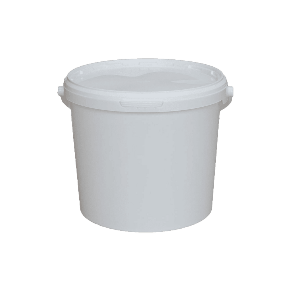 Plastic bucket with shop lid